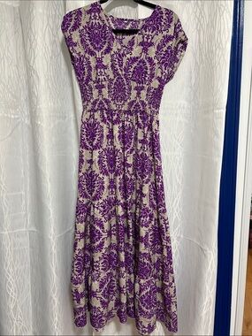 Purple Floral Print Women's Maxi Dress